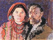 Stanislaw Wyspianski Self Portrait with Wife at the Window, France oil painting artist